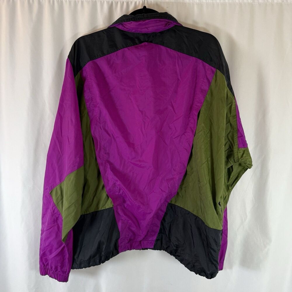 Vintage Nike Windbreaker Women's XL Purple Full Zip Hooded Zip Pockets - Picture 8 of 11